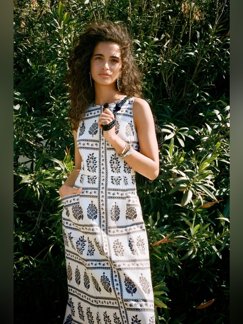 Anthropologie Woodblock Midi Dress wolf & badger floral paisley feminine retro 0